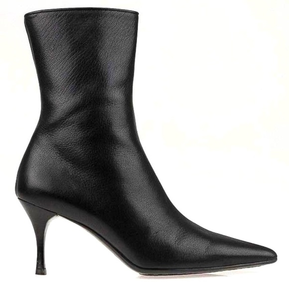 GUCCI Leather Ankle Boot Black 6 - Picture 3 of 17